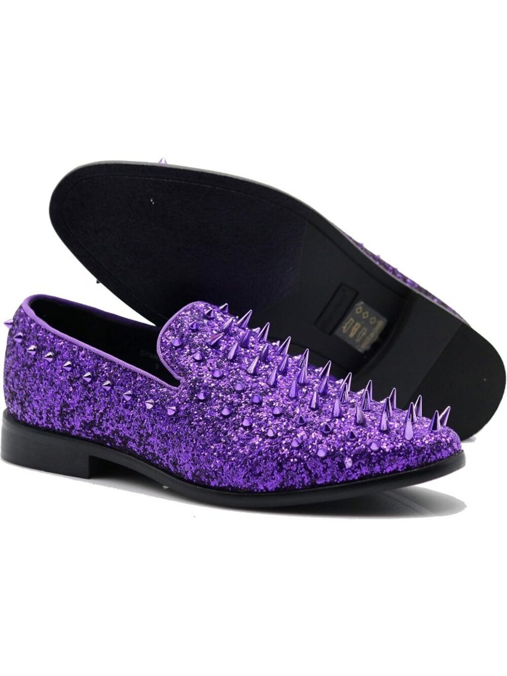 Enzo Romeo Men's Purple Rubber Sole Vintage Loafers Slip On Classic Tuxedo Shoes